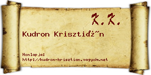 Kudron Krisztián névjegykártya