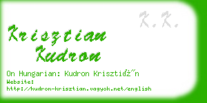 krisztian kudron business card